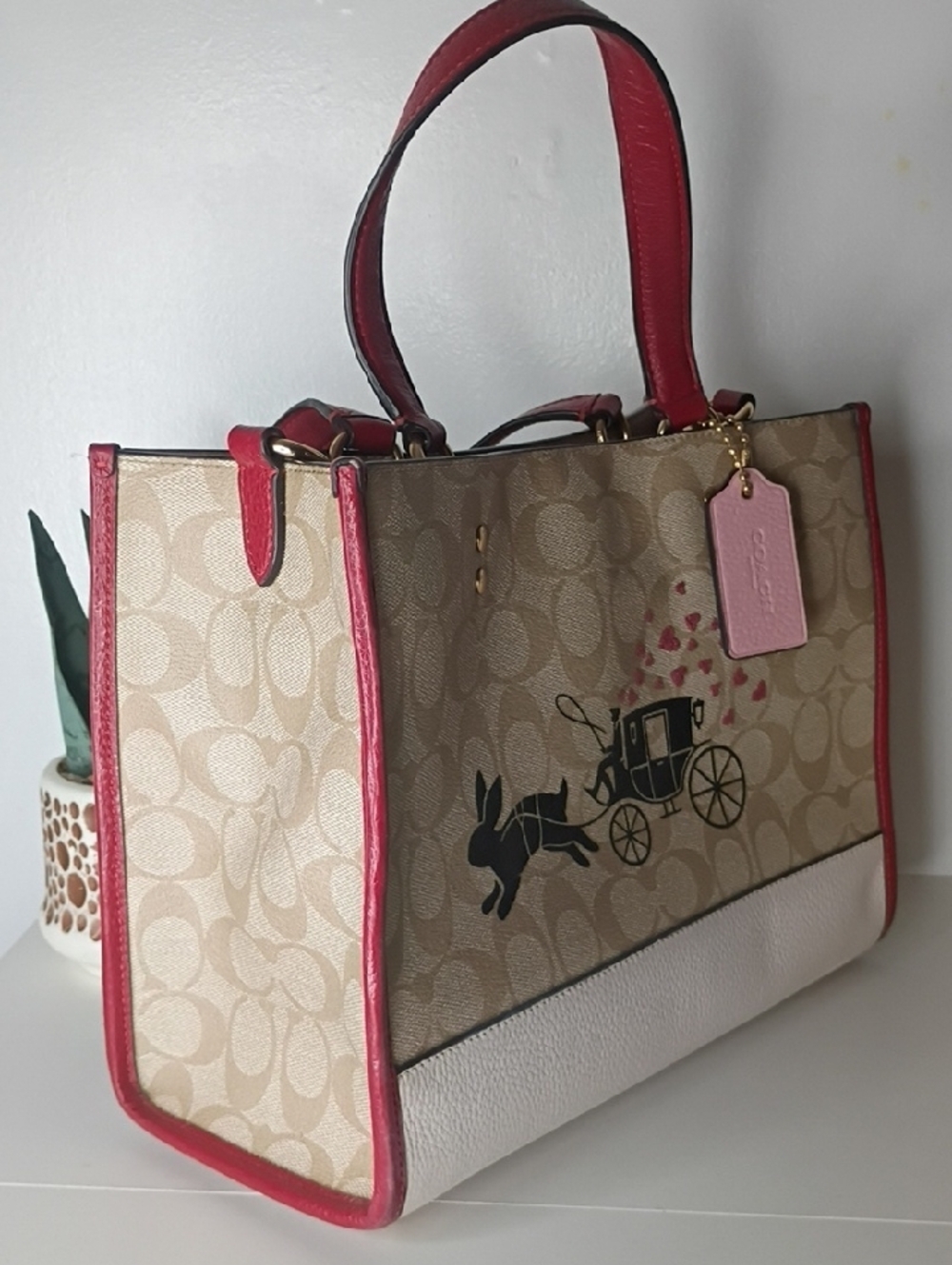 COACH Dempsey Medium Lunar New Year Rabbit Signature Carryall Tote Bag Purse - Picture 2 of 11